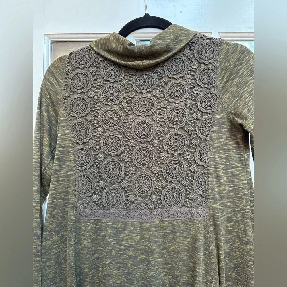 Anthropologie | Saturday Sunday Moss Green Crochet Back Swing Dress Size XS - Picture 13 of 16